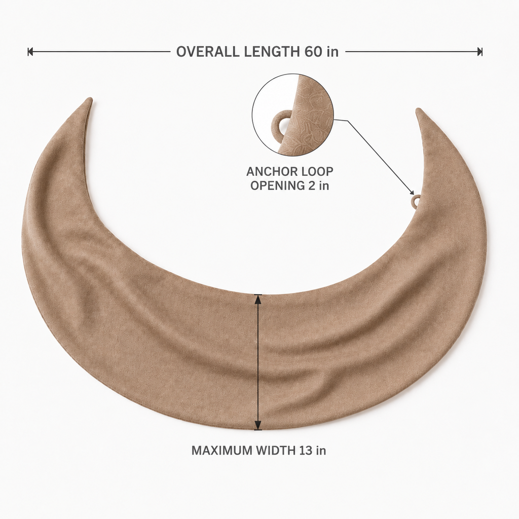 ArcFold Crescent Scarf with Hidden Anchor Loop