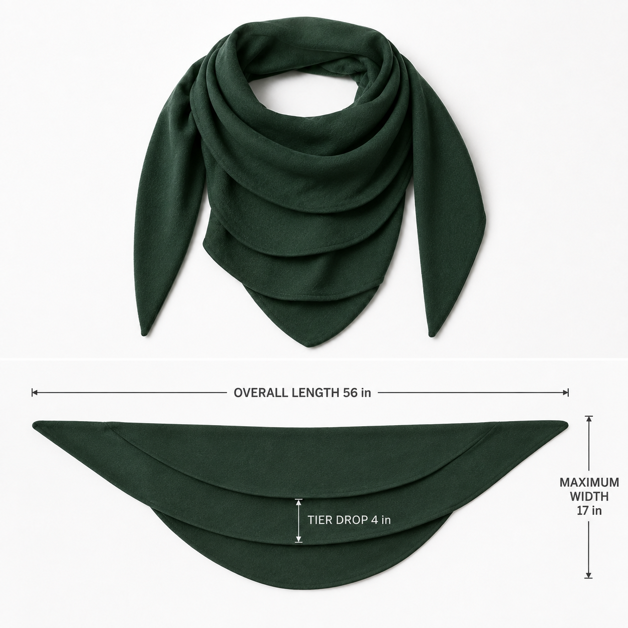 CascadePanel Scarf with Staggered Draping Tiers