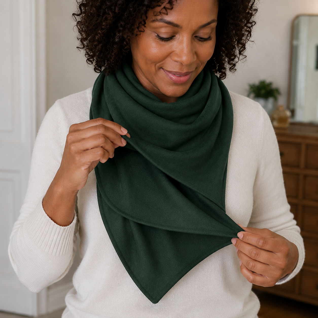 CascadePanel Scarf with Staggered Draping Tiers