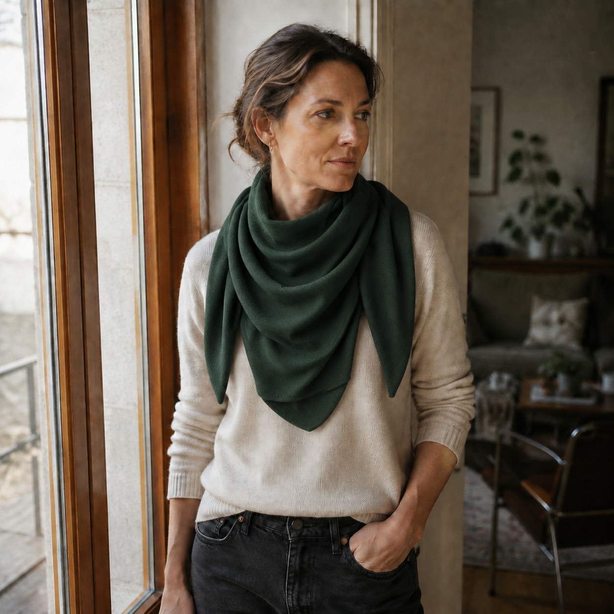 CascadePanel Scarf with Staggered Draping Tiers