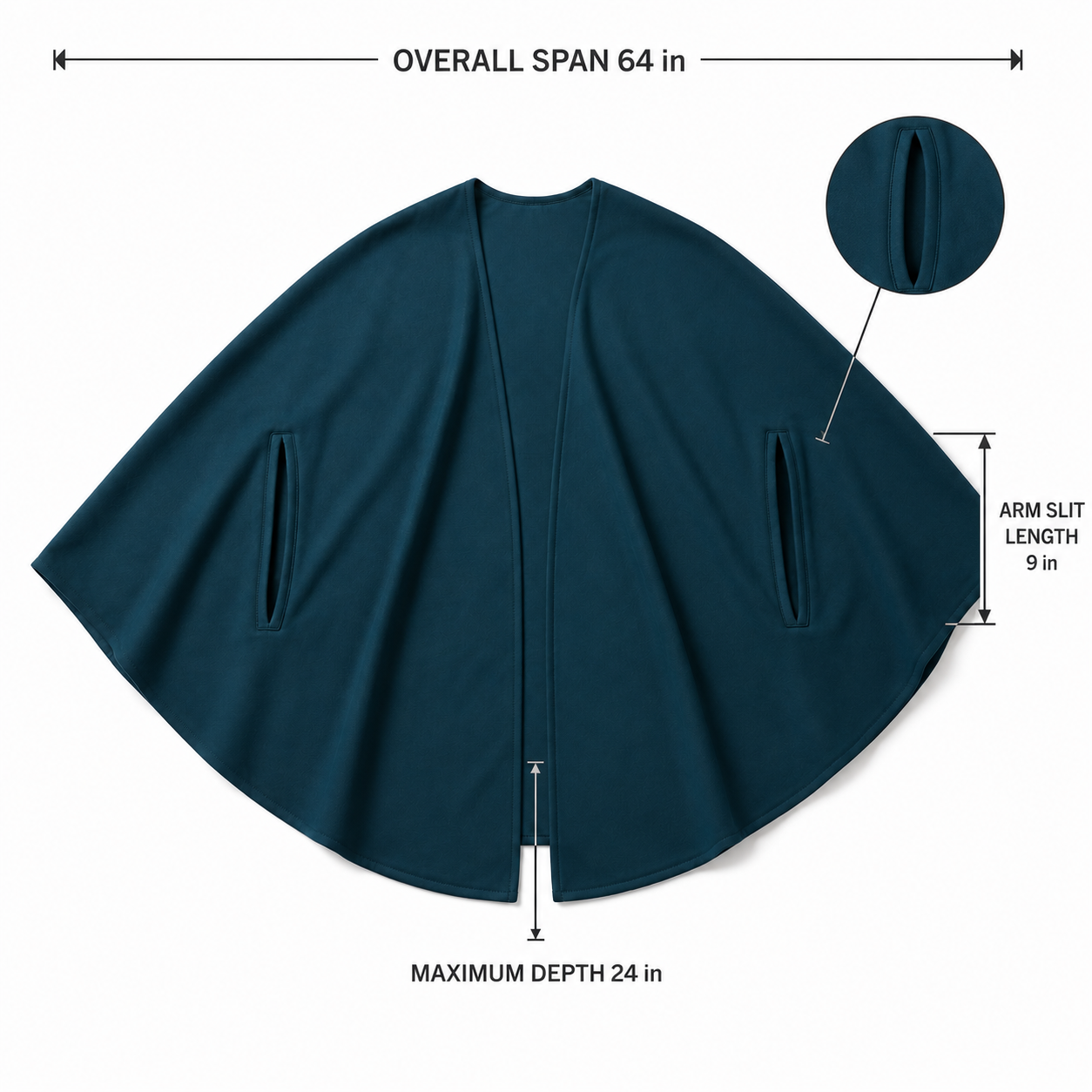 ContourCape Wrap with Integrated Arm Slits