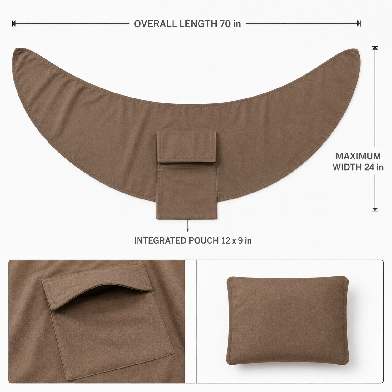 FoldNest Travel Wrap with Integrated Pack-Into Pouch