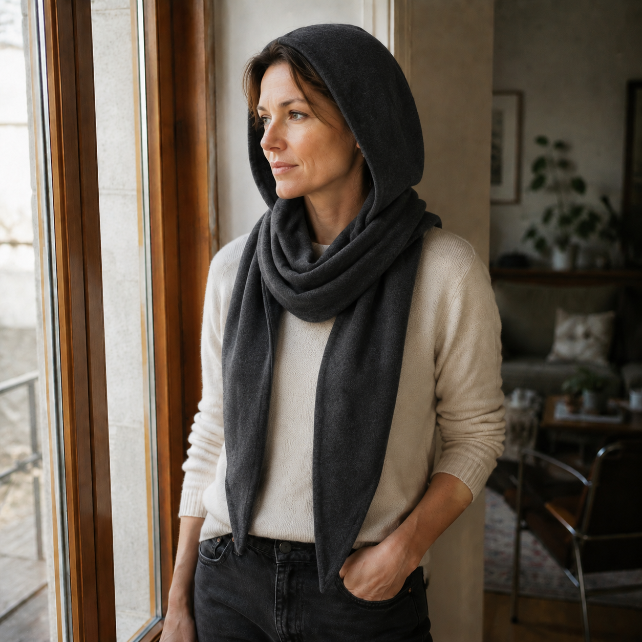 HoodArc Scarf with Fold-Out Hood Panel