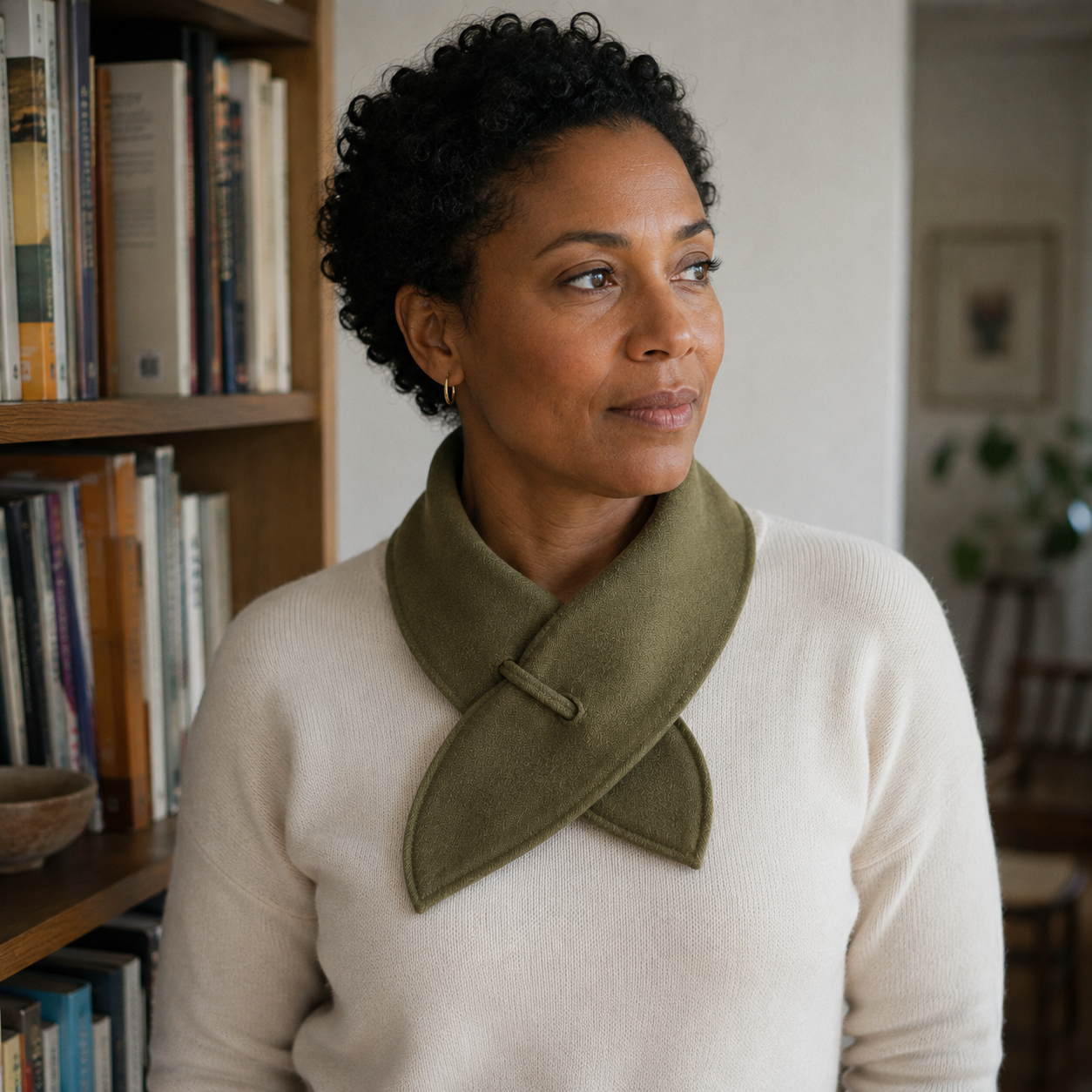 PetalCross Collar Scarf with Interlocking Fabric Tabs