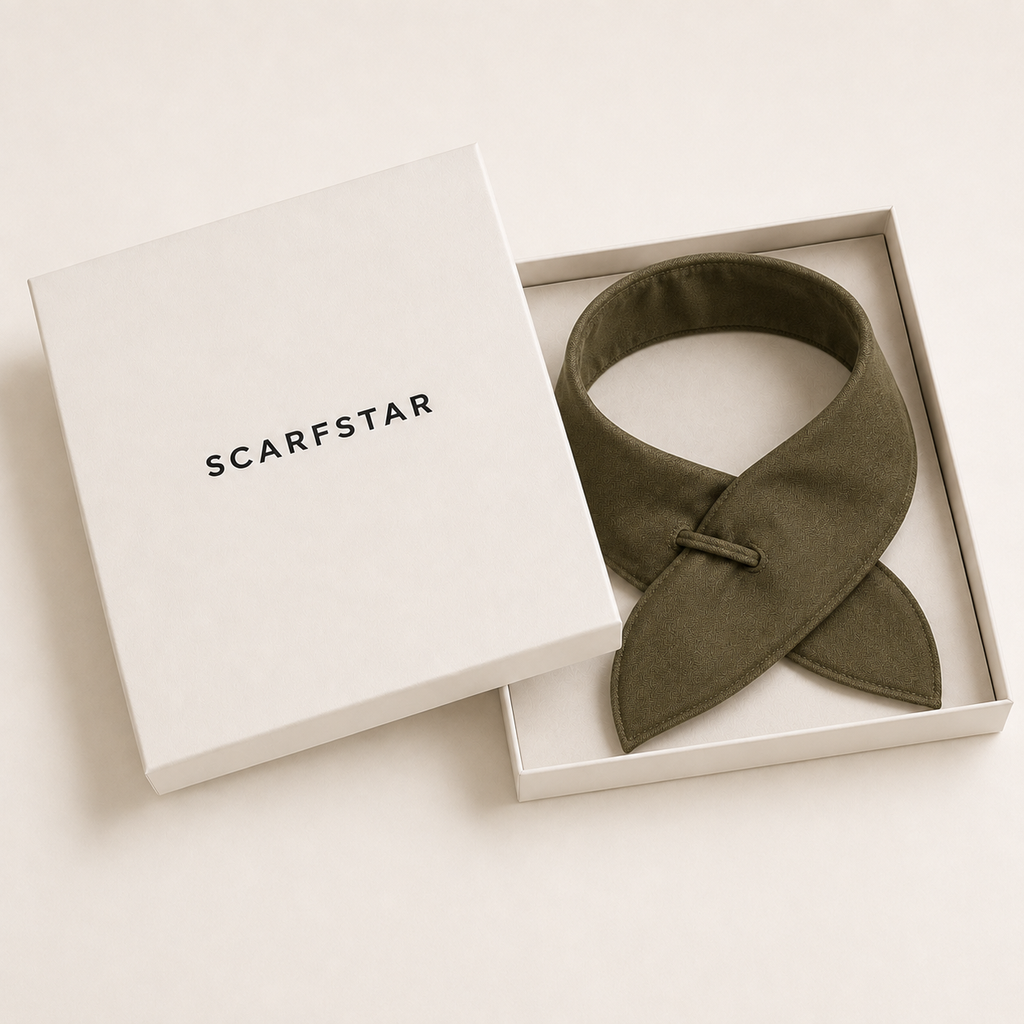 PetalCross Collar Scarf with Interlocking Fabric Tabs