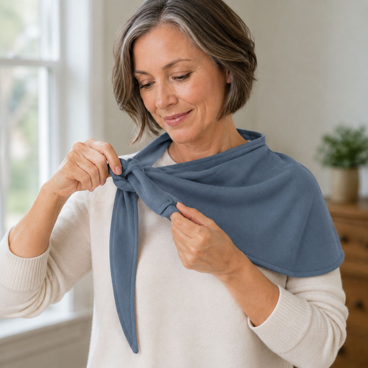 SideLock Asymmetric Scarf with Shoulder Guide Band