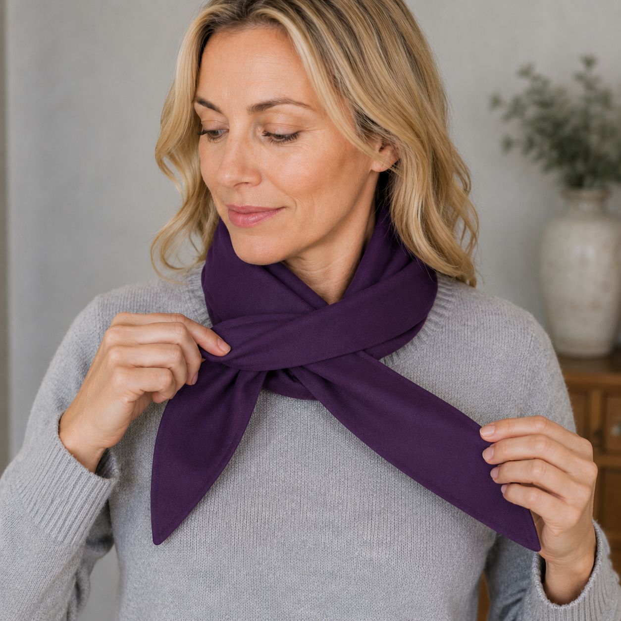 TwistFrame Scarf with Diagonal Neck Channel